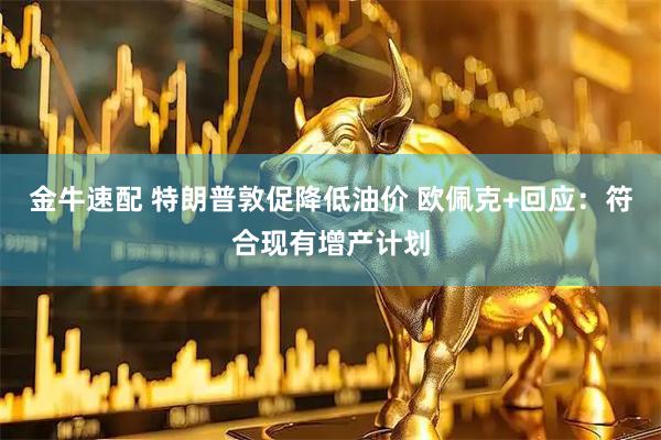 金牛速配 特朗普敦促降低油价 欧佩克+回应：符合现有增产计划