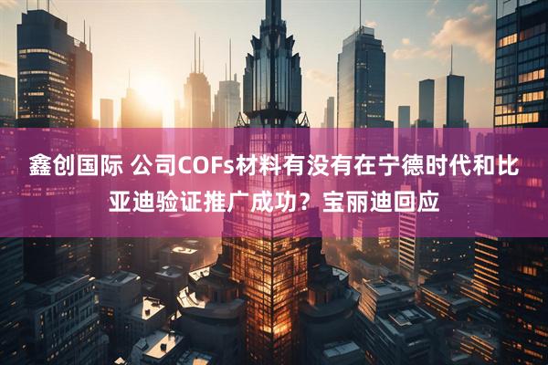 鑫创国际 公司COFs材料有没有在宁德时代和比亚迪验证推广成功？宝丽迪回应